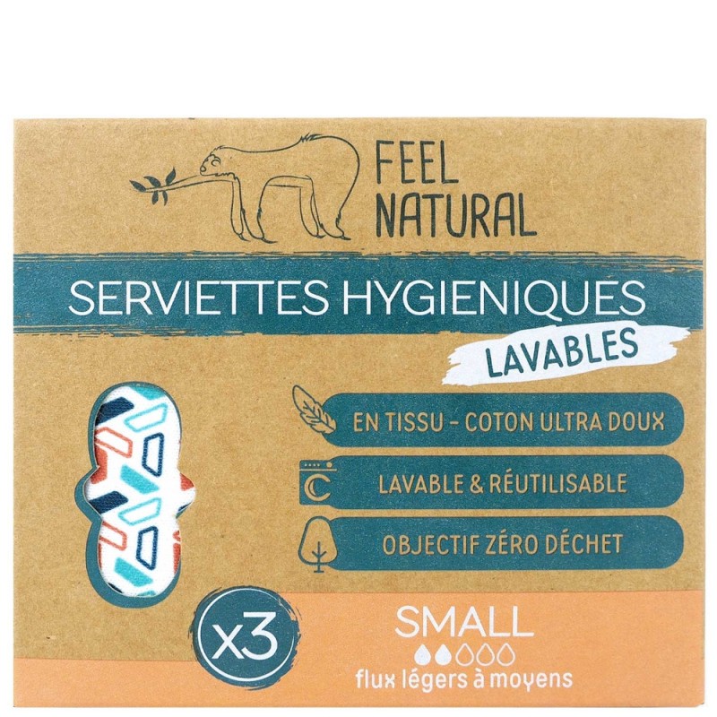 Serviettes hygiéniques lavables x 3 small - Feel Natural