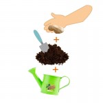 Kit de jardinage : mini arrosoir & graines de cacahuètes à faire pousser - Radis & Capucine