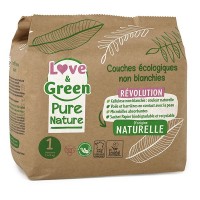 Love & Green - Couches Bébé Saines et Ecologiques - Taille 4 (7-14 Kg) -  Pack 1 Mois (184 Couches) - Absorbante, anti-fuites et sans ingrédients  indésirables : : Hygiène et Santé