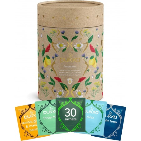 Coffret de 30 thés verts & infusions bio Les Favoris - Pukka