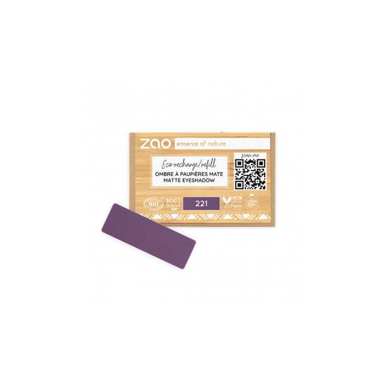 Recharge fard à paupières mat 221 prune - Zao Makeup
