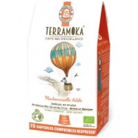 Café bio Mademoiselle Adèle 15 capsules biodégradables compatibles Nespresso - Terramoka